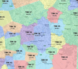 Частотный план DVB-T2 в Московской области
